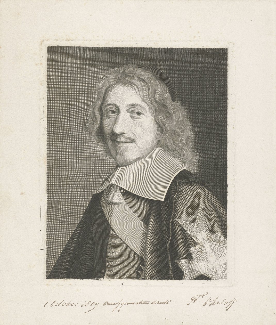 Portrait of Chancellor Michel Le Tellier by Frits Ohrloff (signed by artist)