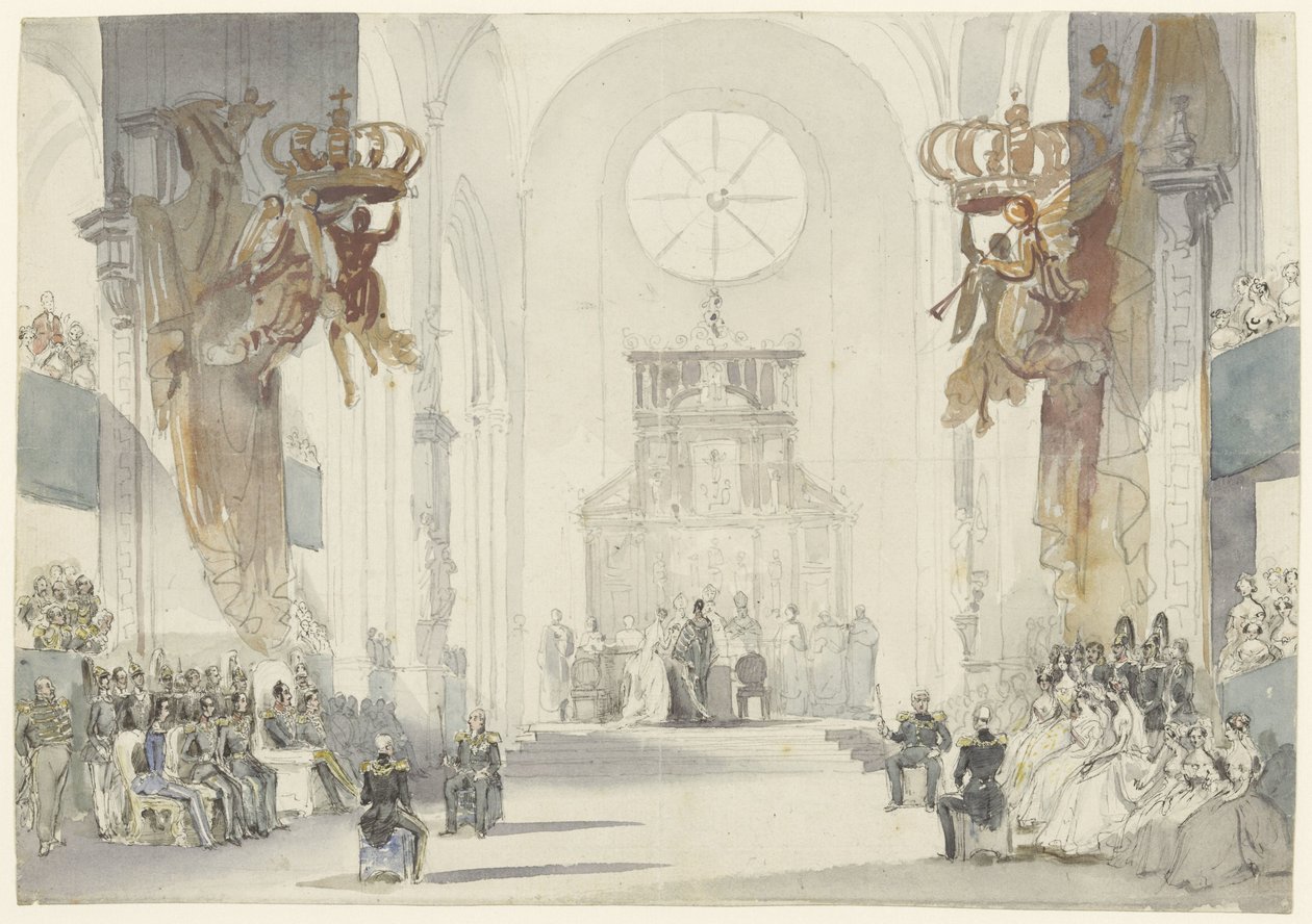 Marriage of Princess Louise with Prince Charles of Sweden by Fritz Ludwig von Dardel