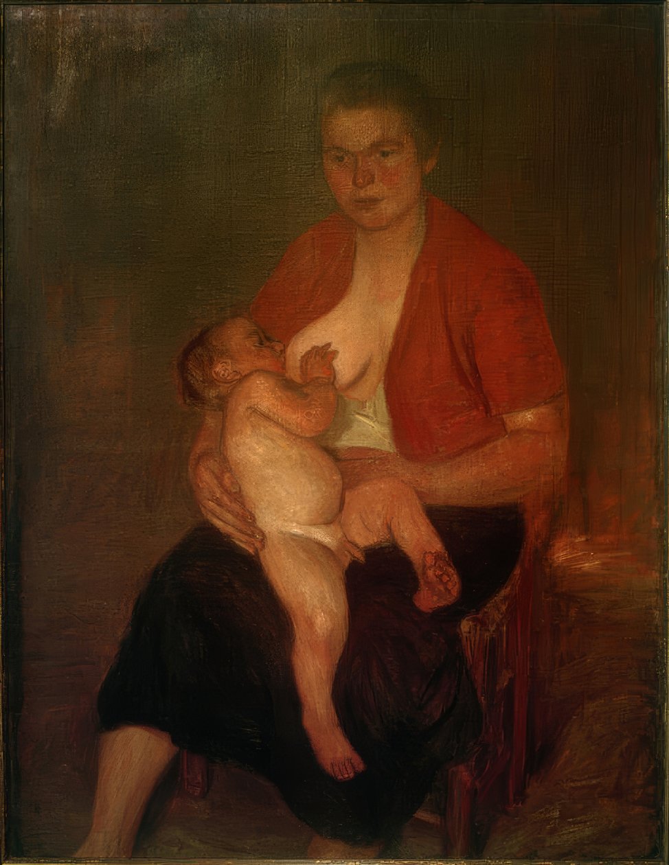 Mother with Child at the Breast by Fritz Mackensen
