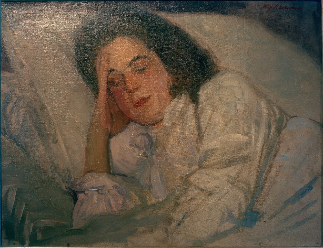 Portrait of Sleeping Alexandra by Fritz Mackensen