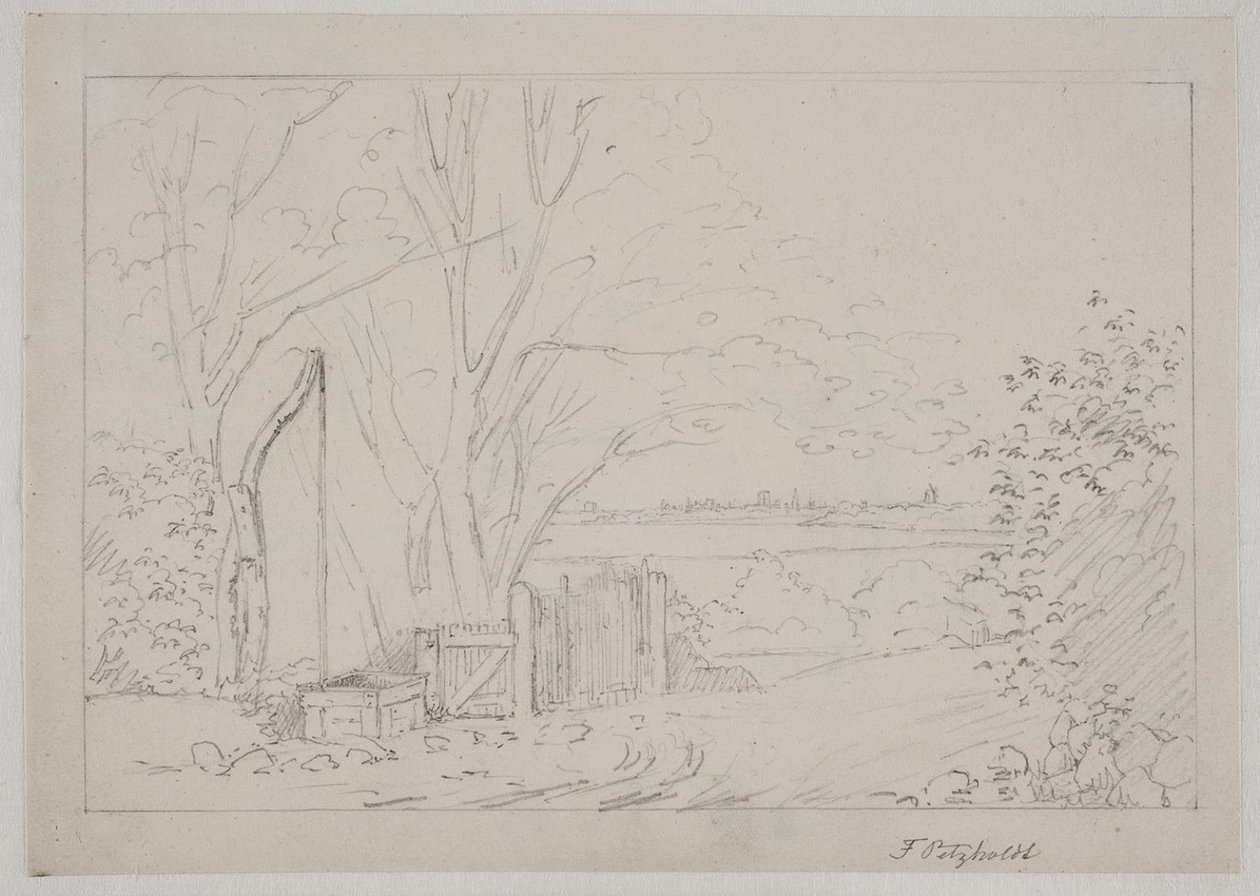 Landscape with a Well in the Foreground by Fritz Petzholdt