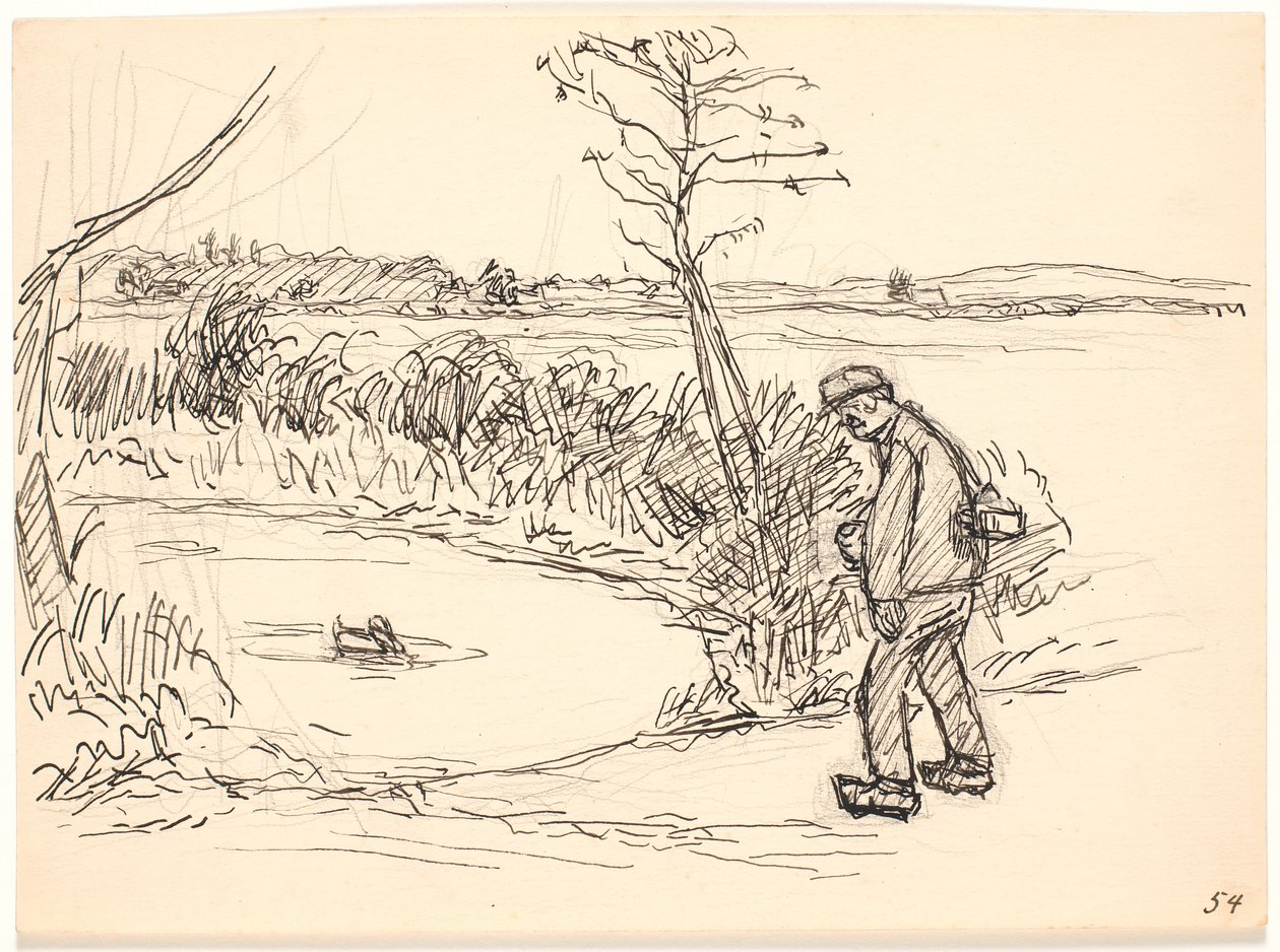 The farmer by the frozen lake by Fritz Syberg