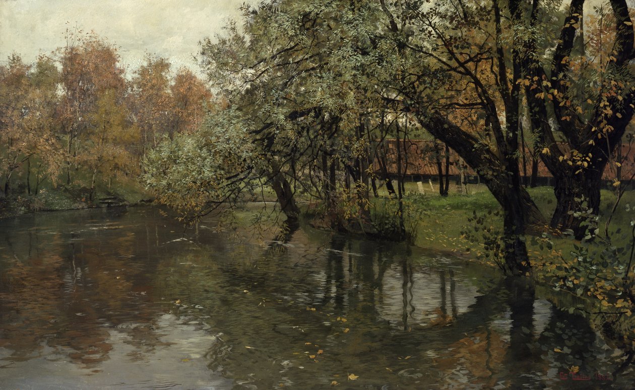 Autumn Day by the Akerselva by Fritz Thaulow