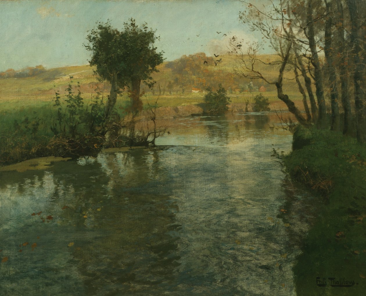 French river landscape, ca 1895 by Fritz Thaulow