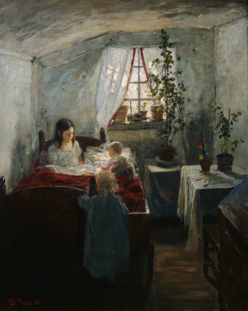 Interior with Children by Fritz Thaulow