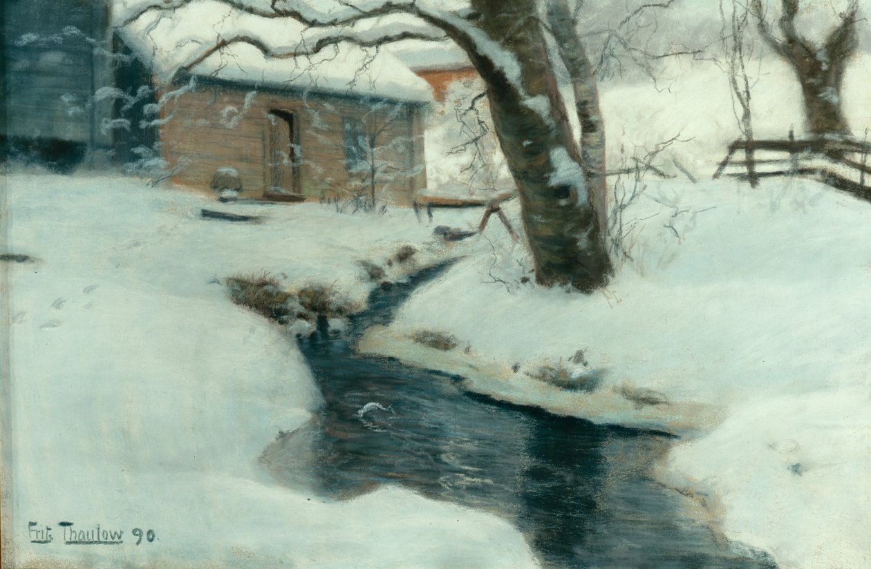 Spring thaw by Fritz Thaulow: Premium art reproduction