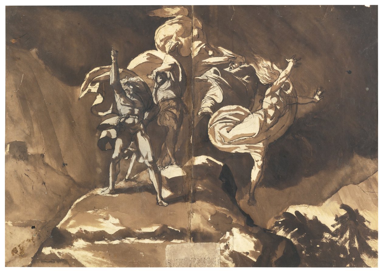 The Witches Floating Above Macbeth and Banquo by Füssli
