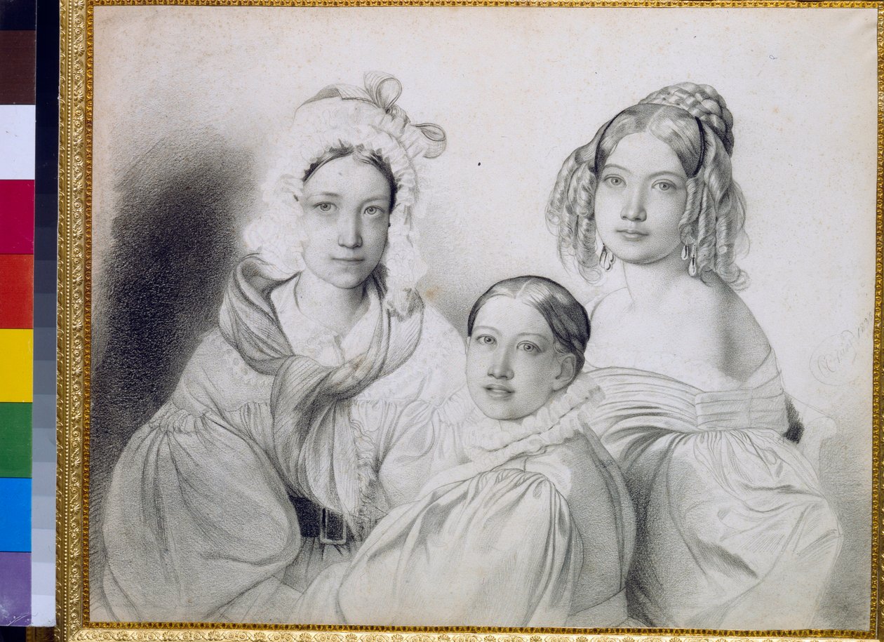 Portraits of Countesses Praskovia, Nadezhda, and Maria, Daughters of Prince Piotr Viazemski by Fyodor Bruni