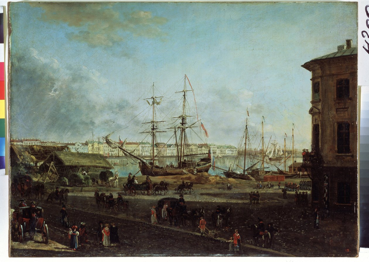 View of the English Embankment from Vasilievsky Island by Fyodor Yakovlevich Alexeev