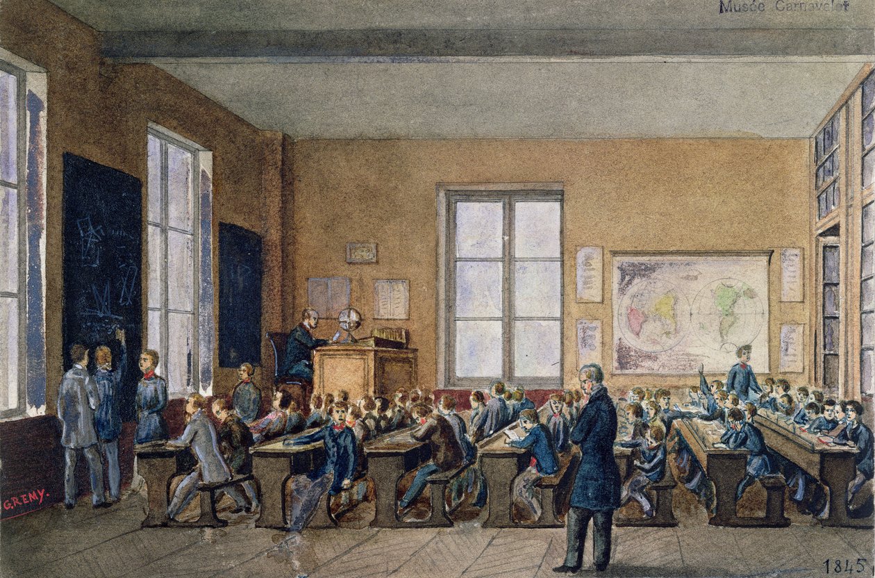 Classroom at the Institution Caillet, Rue de la Cite, Paris by G. Remy