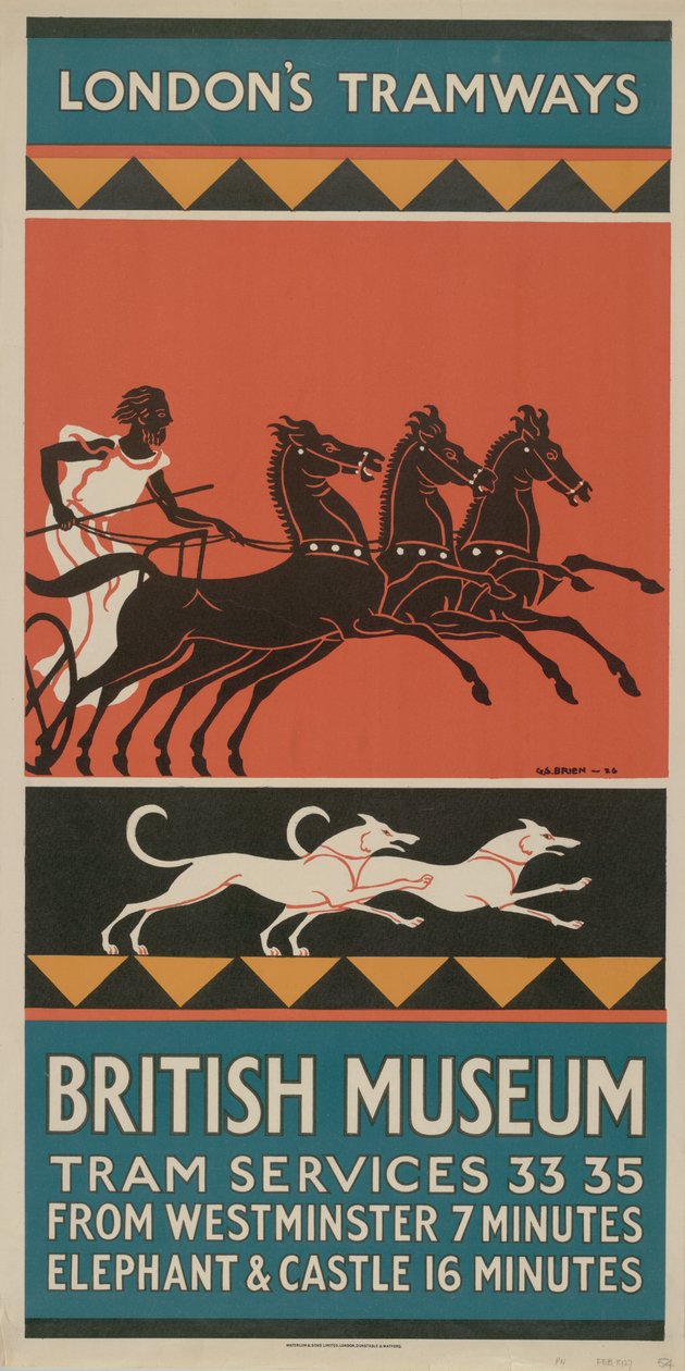 British Museum, Tram Services 33, 35 by G. Stanislaus Brien