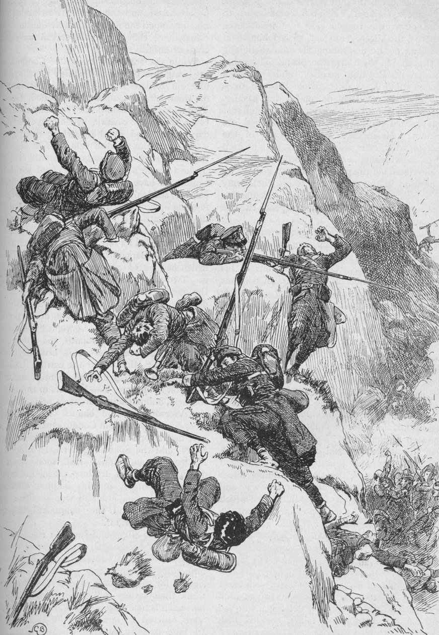 The Routed Spaniards Clambered Up The Rugged Sides by GB