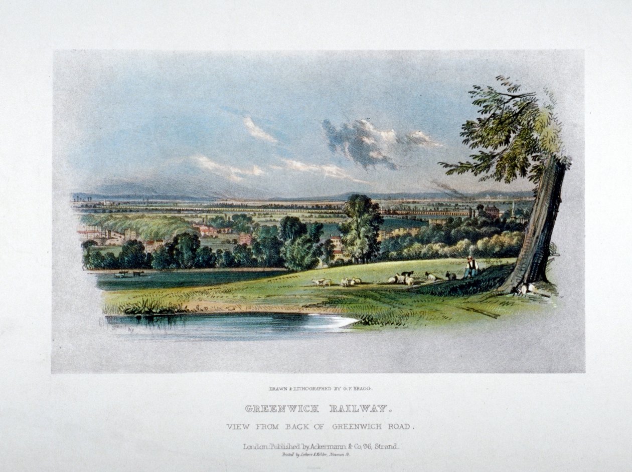 View of the London and Greenwich Railway from the Back of Greenwich Road by GF Bragg