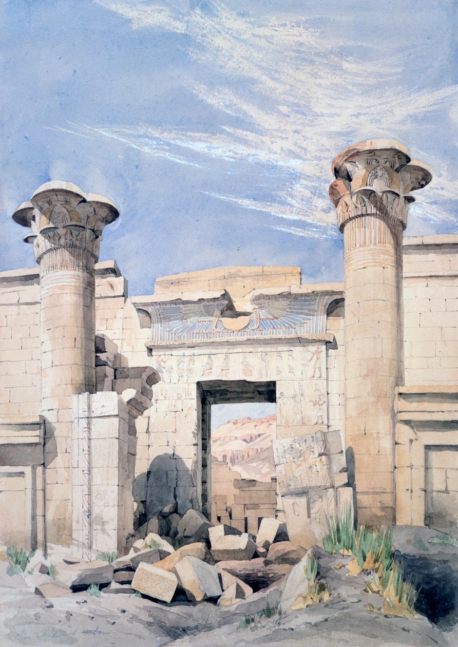 Entrance to the Temple of Ramses III, Egypt, 19th century by GF Weston