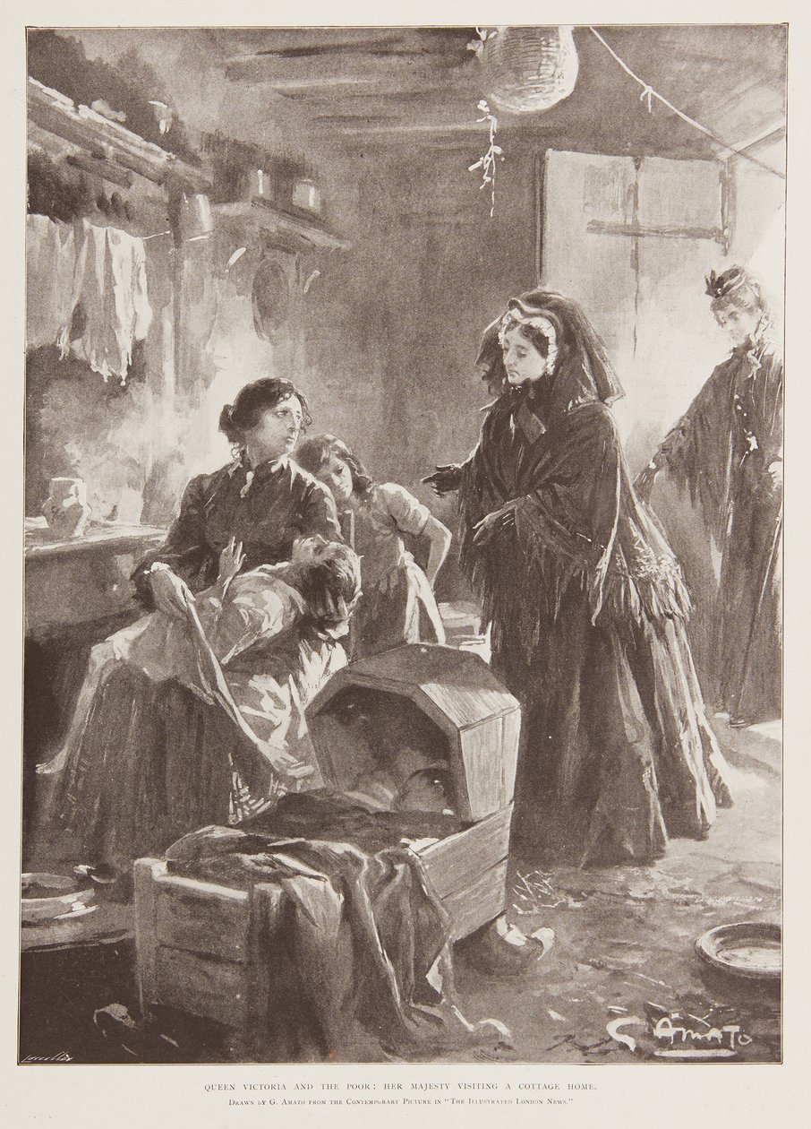 Queen Victoria and the Poor by G.S. (after) Amato