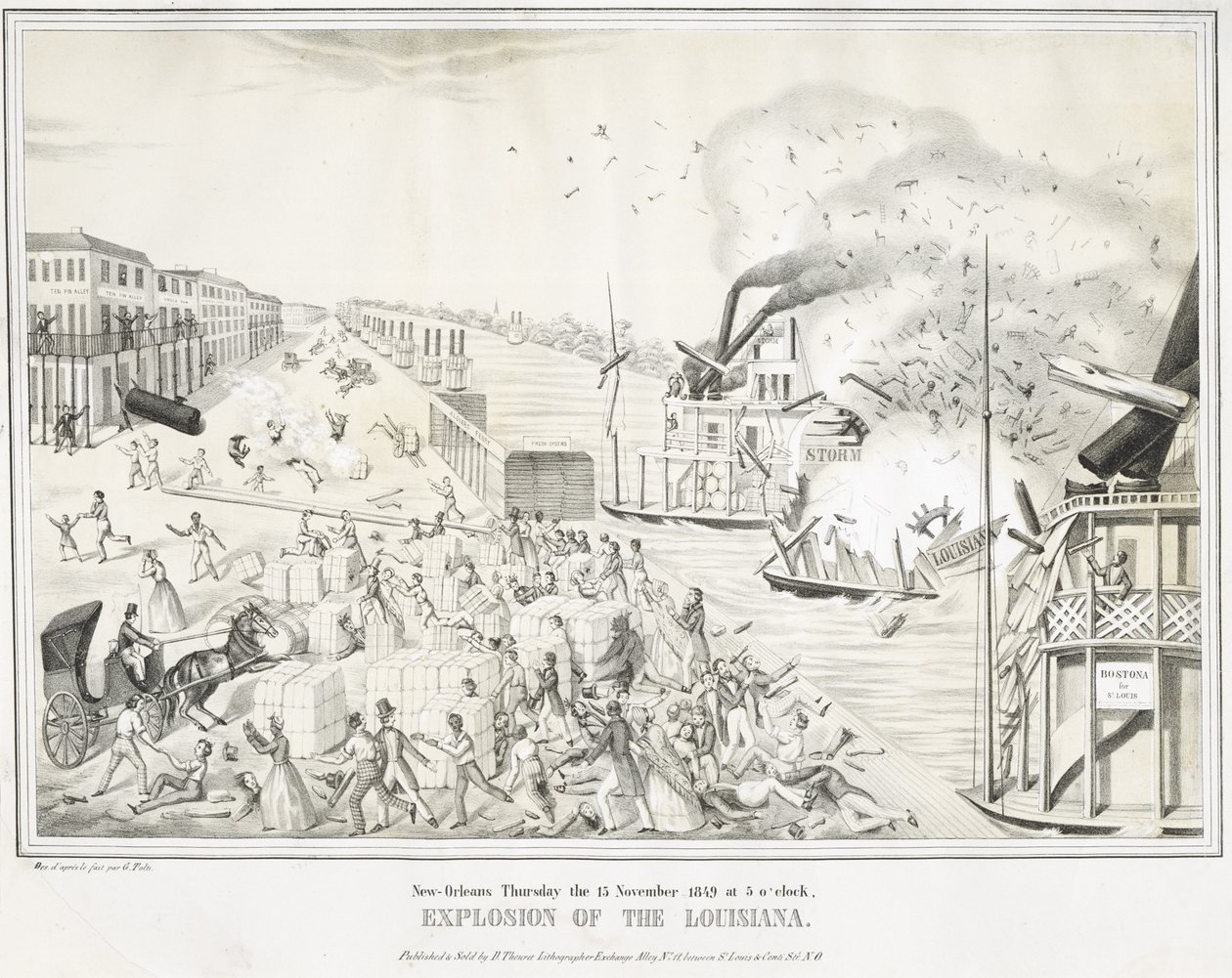 Explosion of the Louisiana by G. (after) Tolti