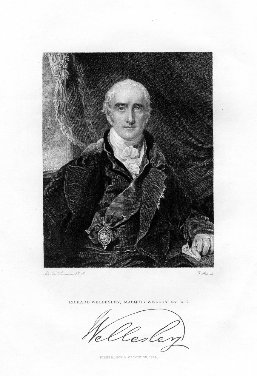 Richard Colley Wesley, later Wellesley, 1st Marquess Wellesley, 1829 by G Adcook
