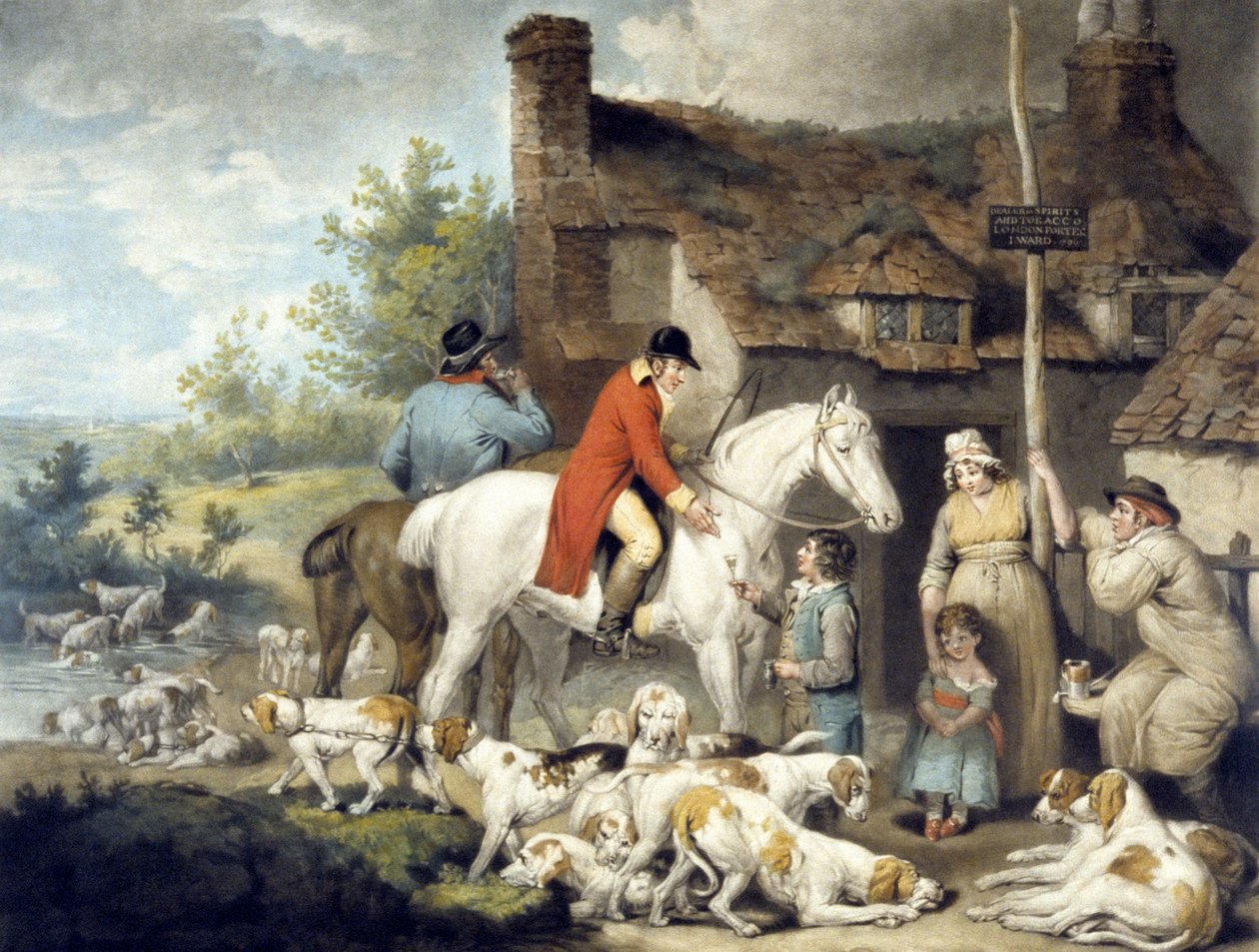 Outside a Country Alehouse, engraved by William Ward by G. and Ward J. Morland