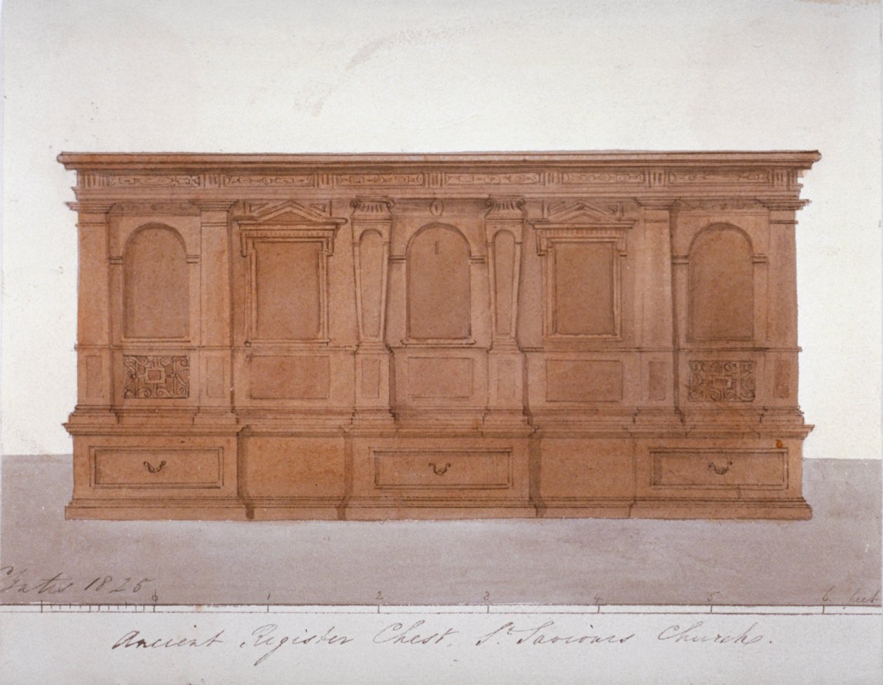Ancient Register Chest from Southwark Cathedral, London by G Yates