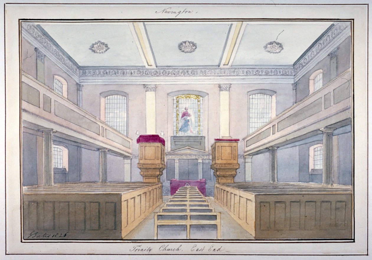 Interior View of the East End of Holy Trinity Church, Newington, Southwark, London, 1826 by G Yates