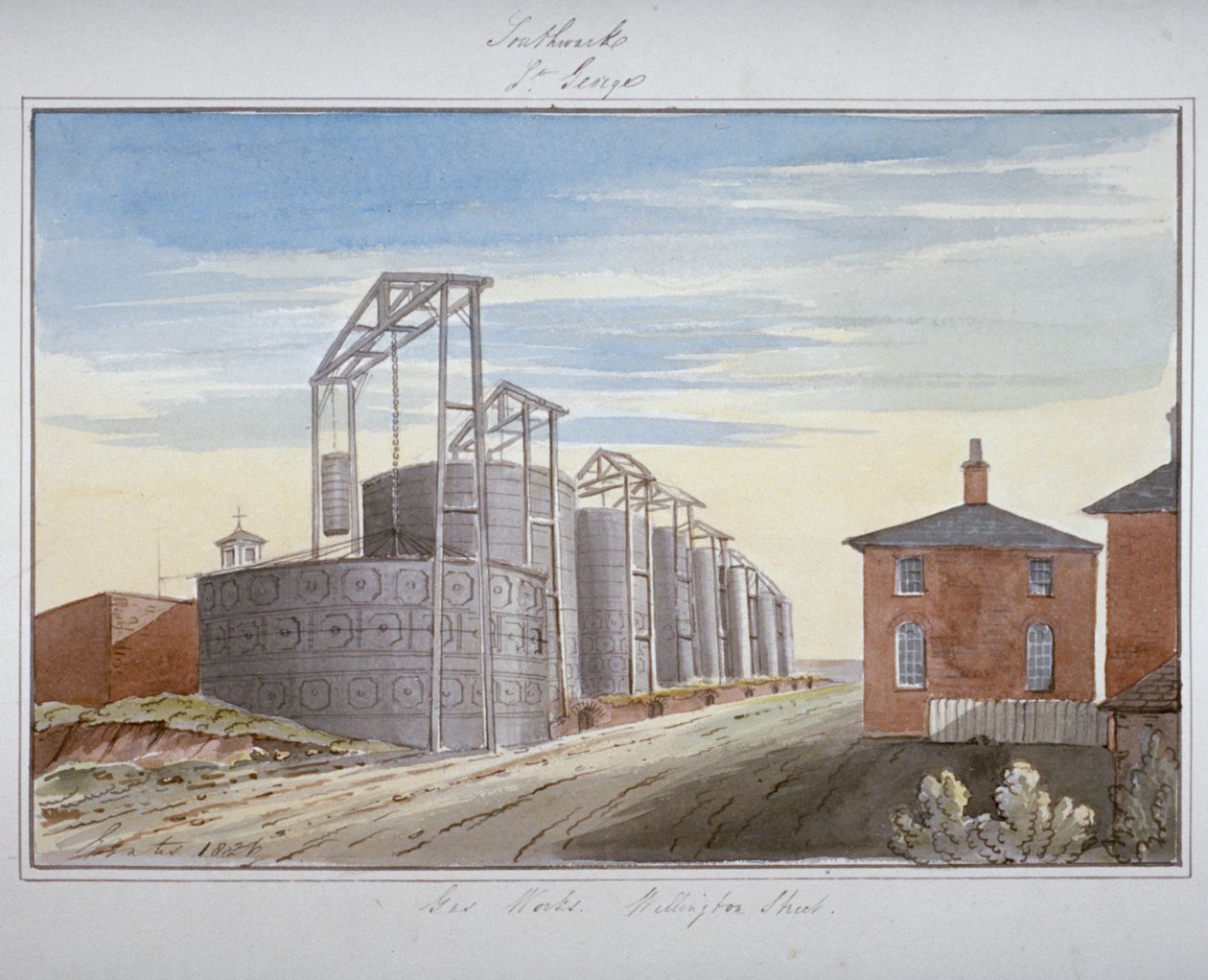 View of Gas Works in Pocock Street, Southwark, London by G Yates