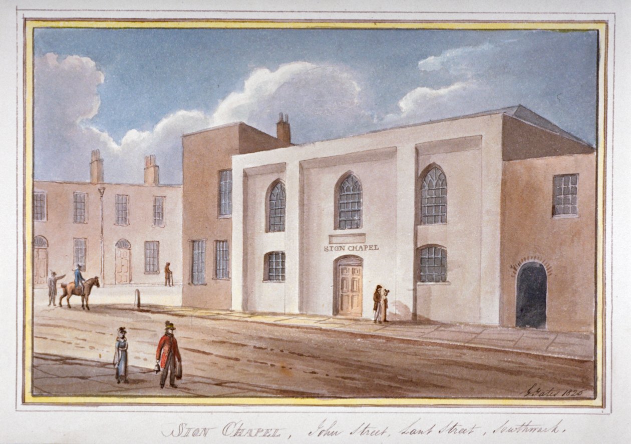 View of the Sion Chapel on John Street, Southwark, London by G Yates