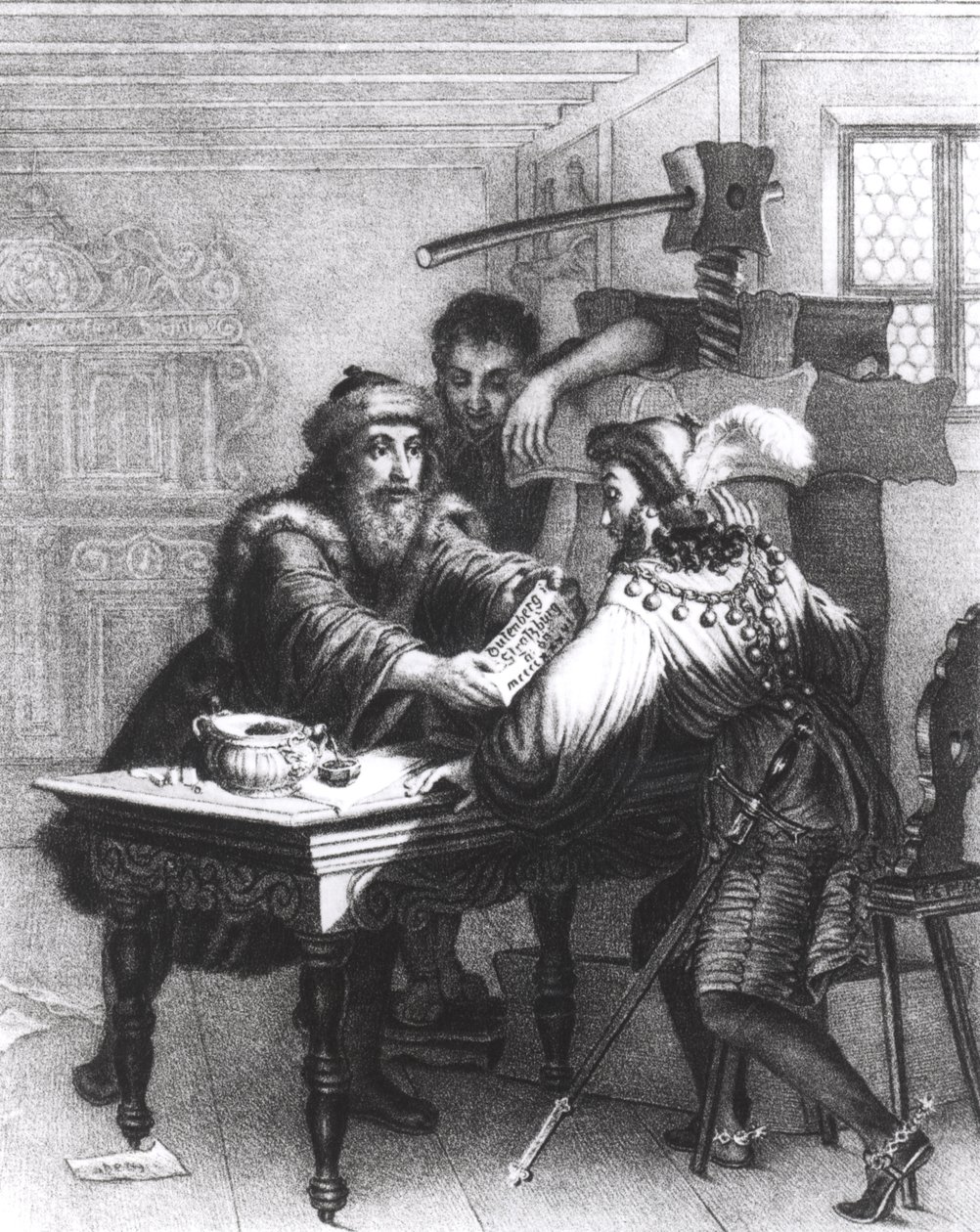 The Invention of Printing, 1827 by Gabriel Christophe Guerin