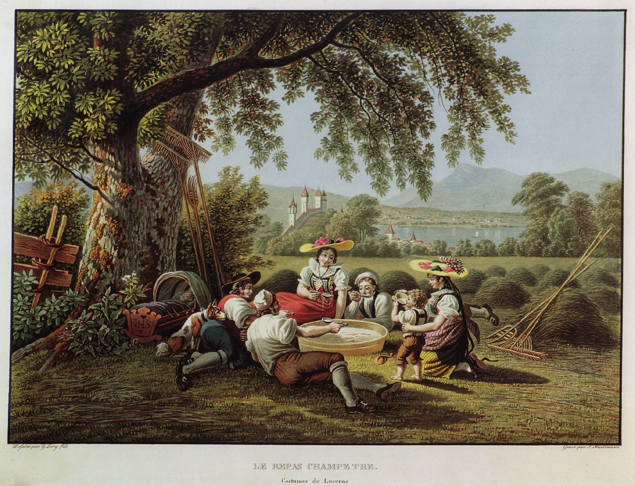 The Meal in the Field by Mathias Gabriel Lory