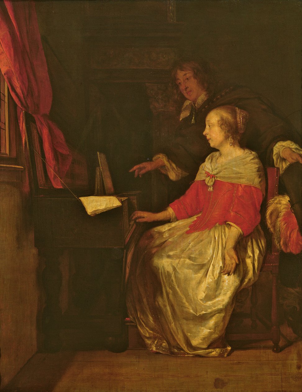 The Virginal Lesson by Gabriel Metsu