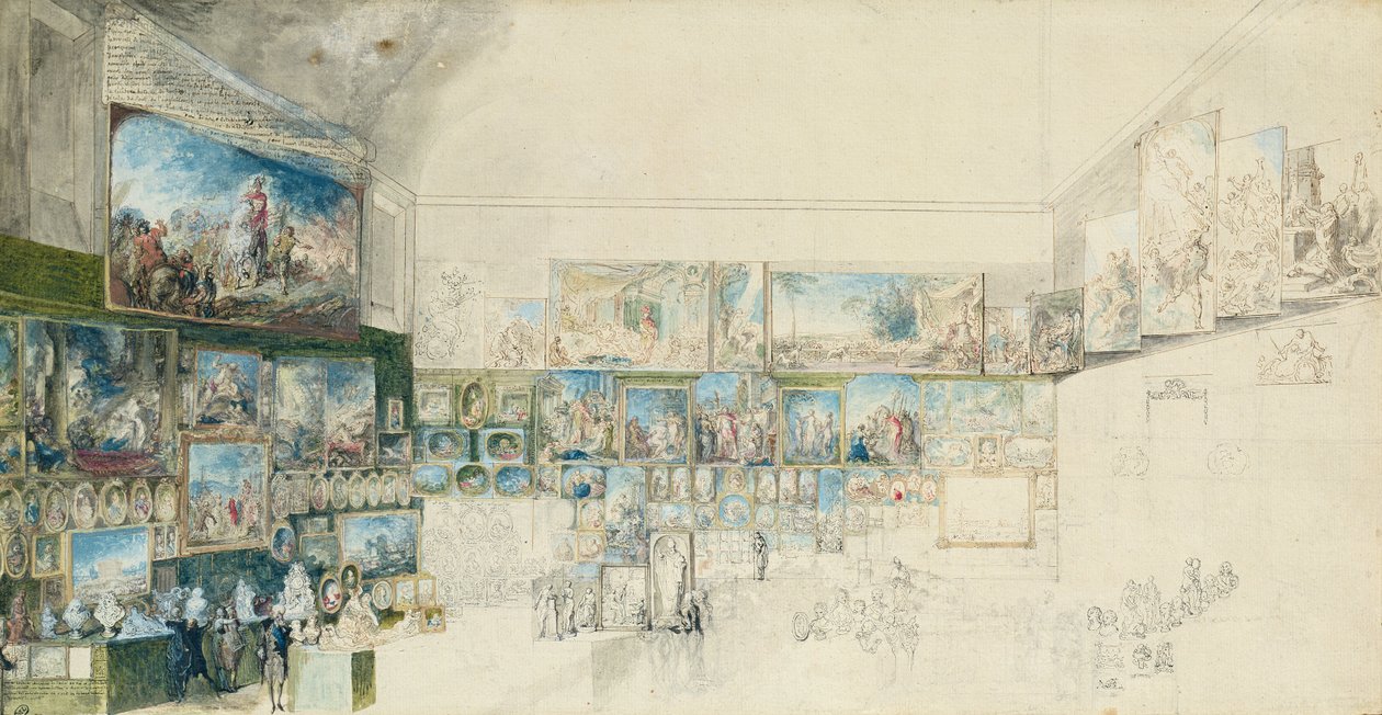 The Salon of 1765 by Gabriel de Saint Aubin