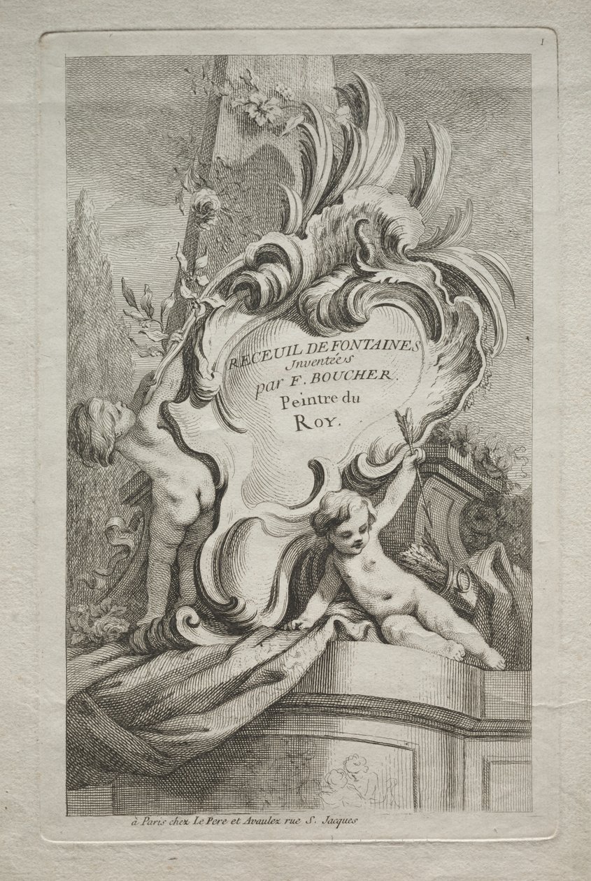 Book of Fountains: No. 1, Title Page by Gabriel Huquier