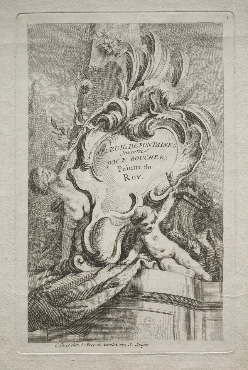 Book of Fountains: No. 1, Title Page by Gabriel Huquier