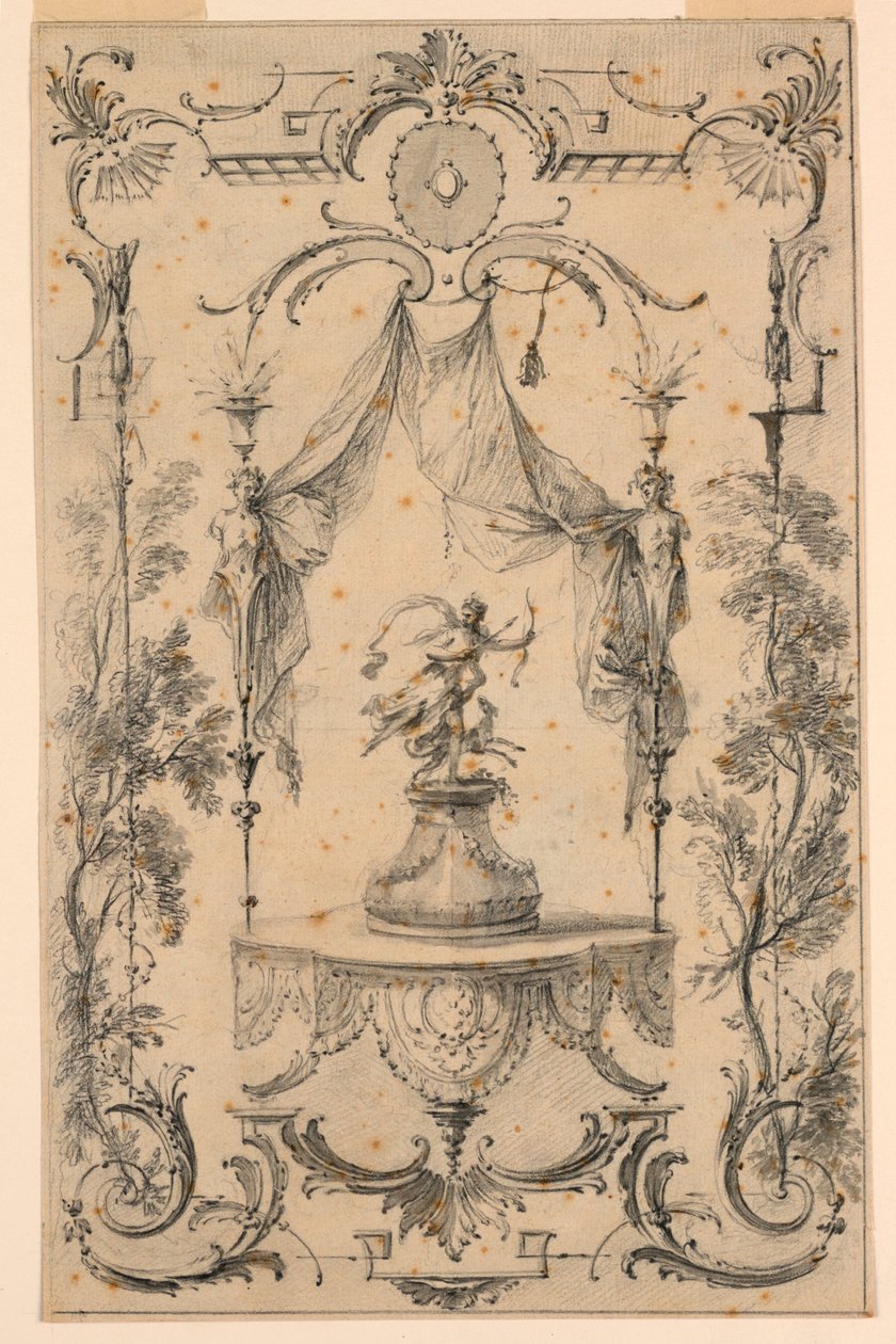 Design for Wall Panel on Theme of Diana by Gabriel Huquier