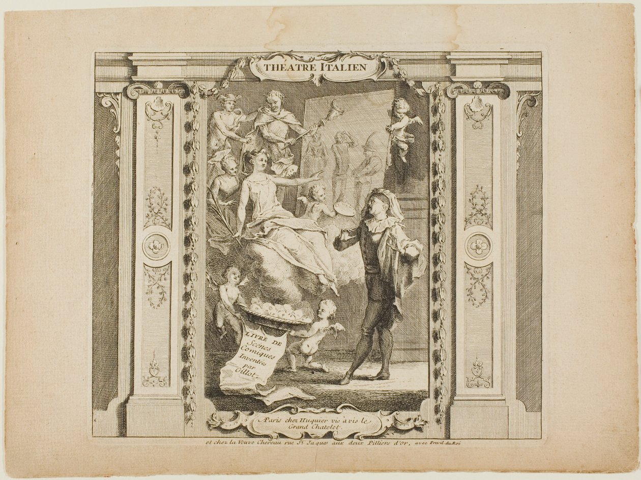 Italian Theatre, frontispiece to the Book of Comic Scenes by Gabriel Huquier