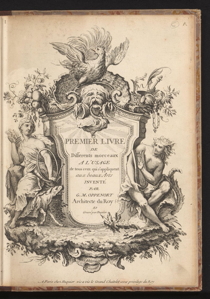 Title Page for a Series of Six Ornaments (First Book of Various Designs for Practitioners of Fine Arts) by Gabriel Huquier