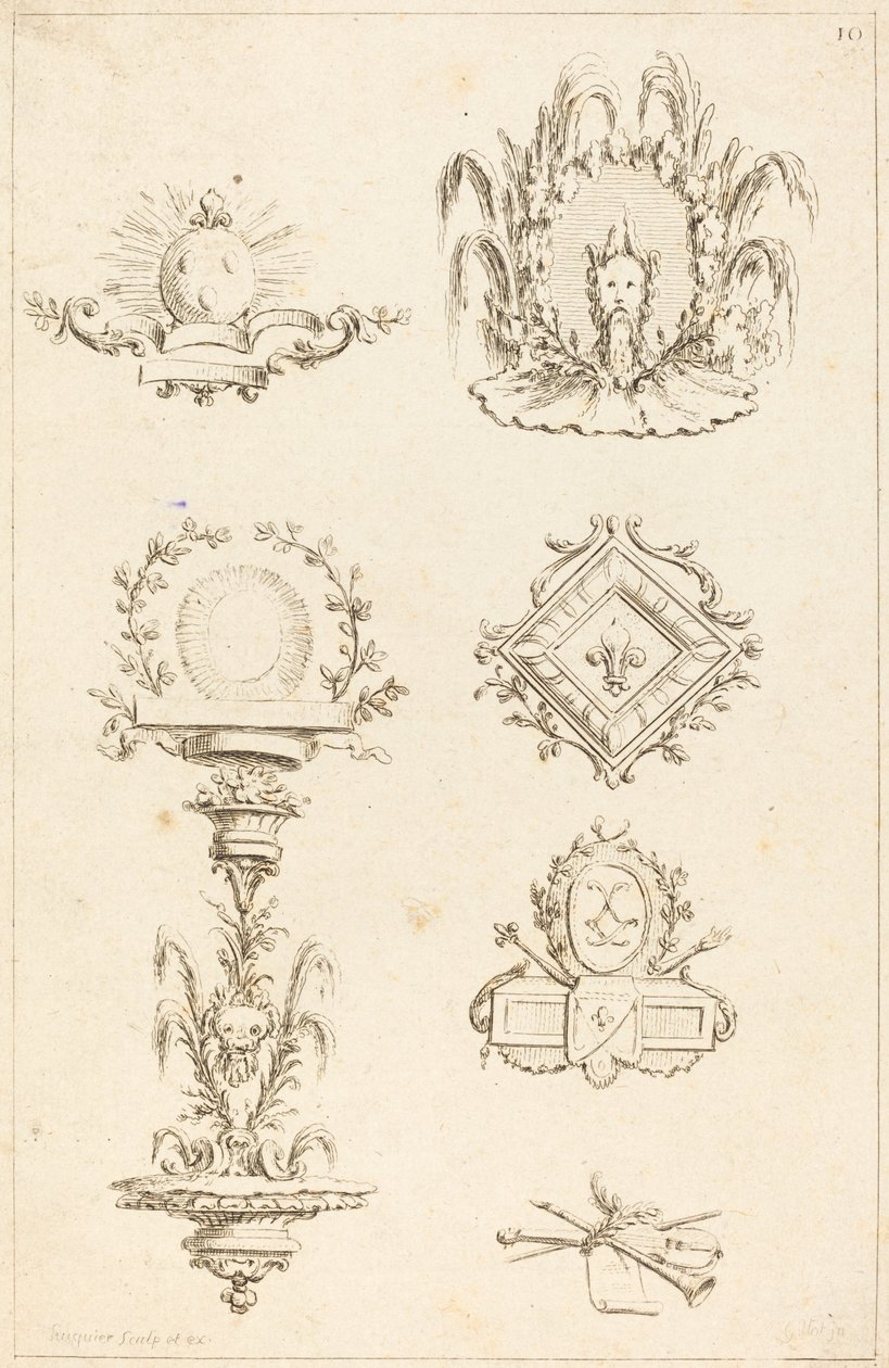 Designs for Tail-Pieces: pl. 10 by Gabriel Huquier after Claude Gillot