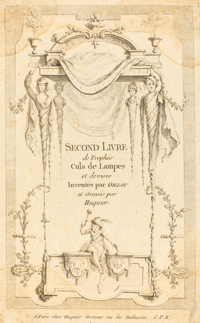 Second Book of Trophies, Tailpieces, and Mottos: Title Page by Gabriel Huquier after Claude Gillot