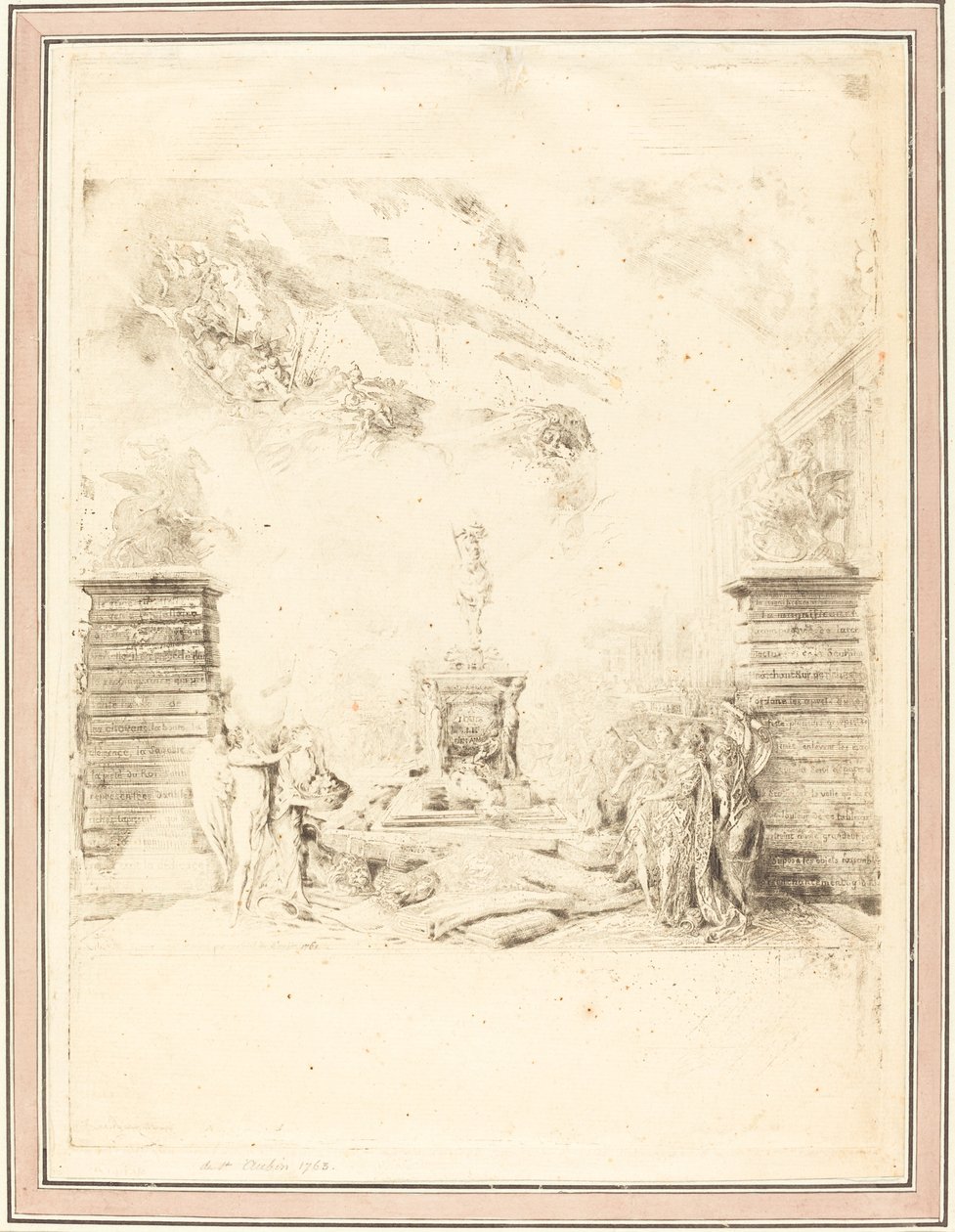 Allegory on the Establishment of a Statue of Louis XV by Gabriel Jacques de Saint Aubin
