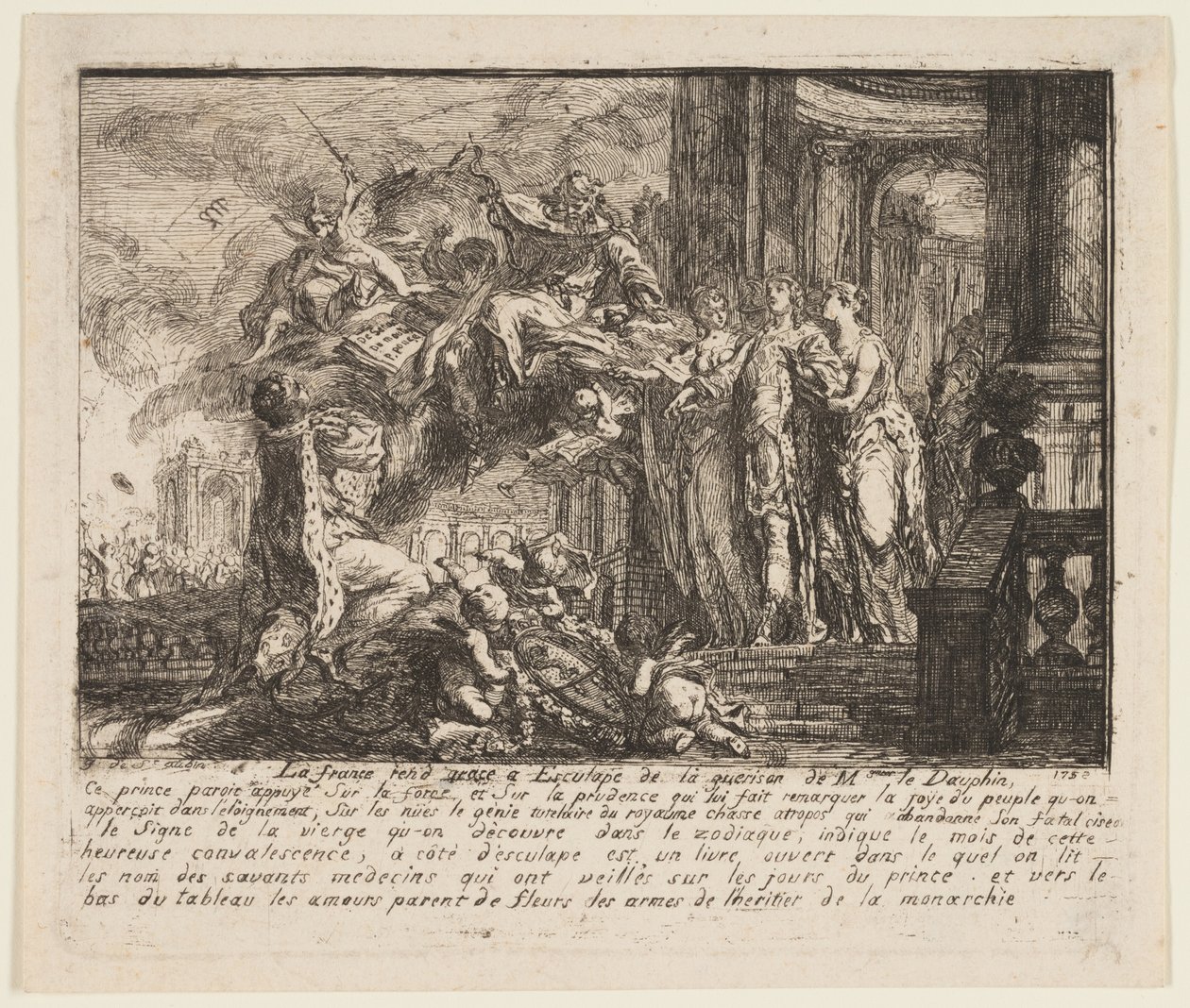 Allegory on the Convalescence of the Dauphin by Gabriel Jacques de Saint Aubin