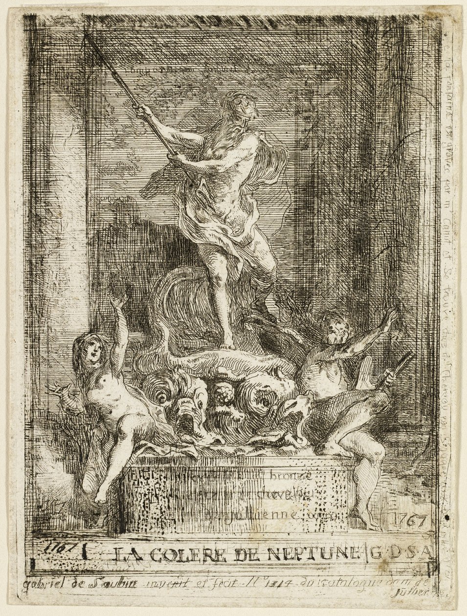 The Anger of Neptune Fountain by Gabriel Jacques de Saint Aubin