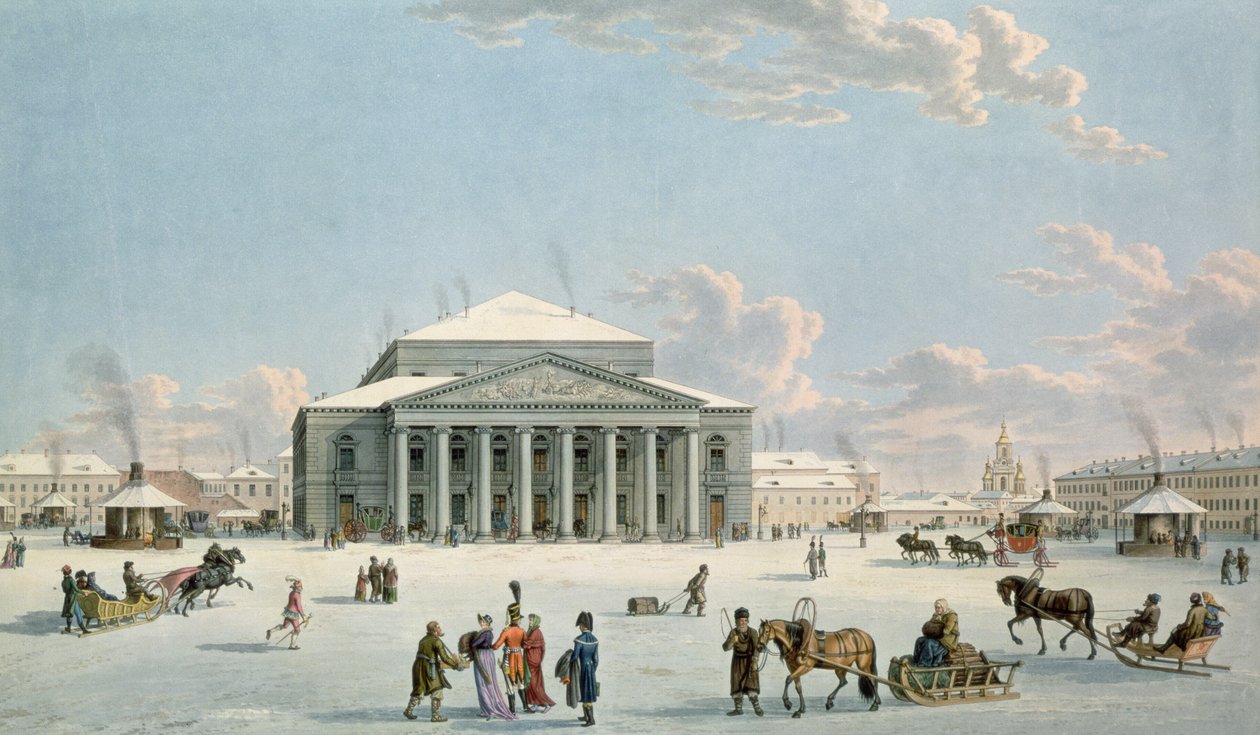 The Bolshoi Theatre, St. Petersburg (engraving) by Gabriel L. & Lory Mathias G. (1784 1846) Lory
