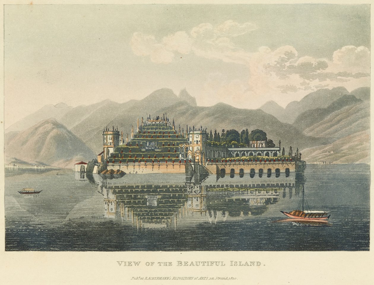 View of the Beautiful Island (Isola Bella, Lago Maggiore), Before 1820 by Gabriel L. and Lory Mathias G.  Lory
