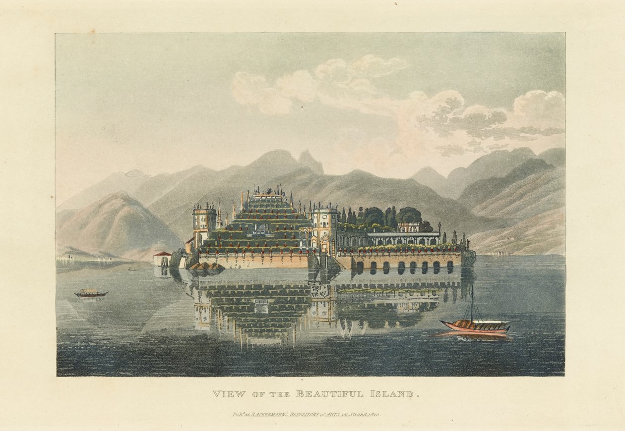 View of the Beautiful Island Isola Bella, Lago Maggiore, before 1820 by Gabriel Ludwig Lory