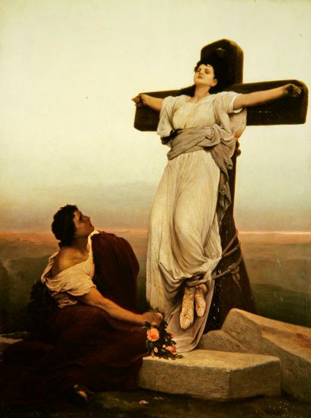 Christian Martyr on the Cross, St Julia by Gabriel Max