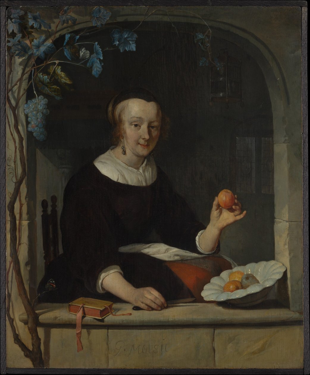 A Woman Seated at a Window by Gabriel Metsu
