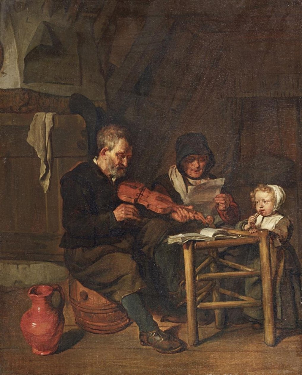 As the Old Sing, So Pipe the Young by Gabriel Metsu