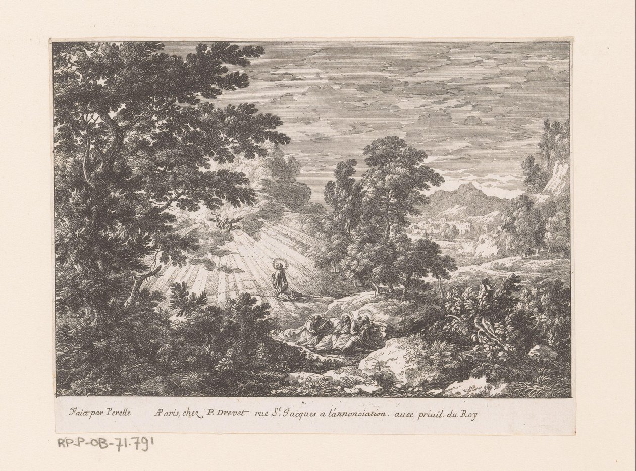 Christ in the Garden of Gethsemane (Landscapes with Biblical Scenes) by Gabriel Perelle