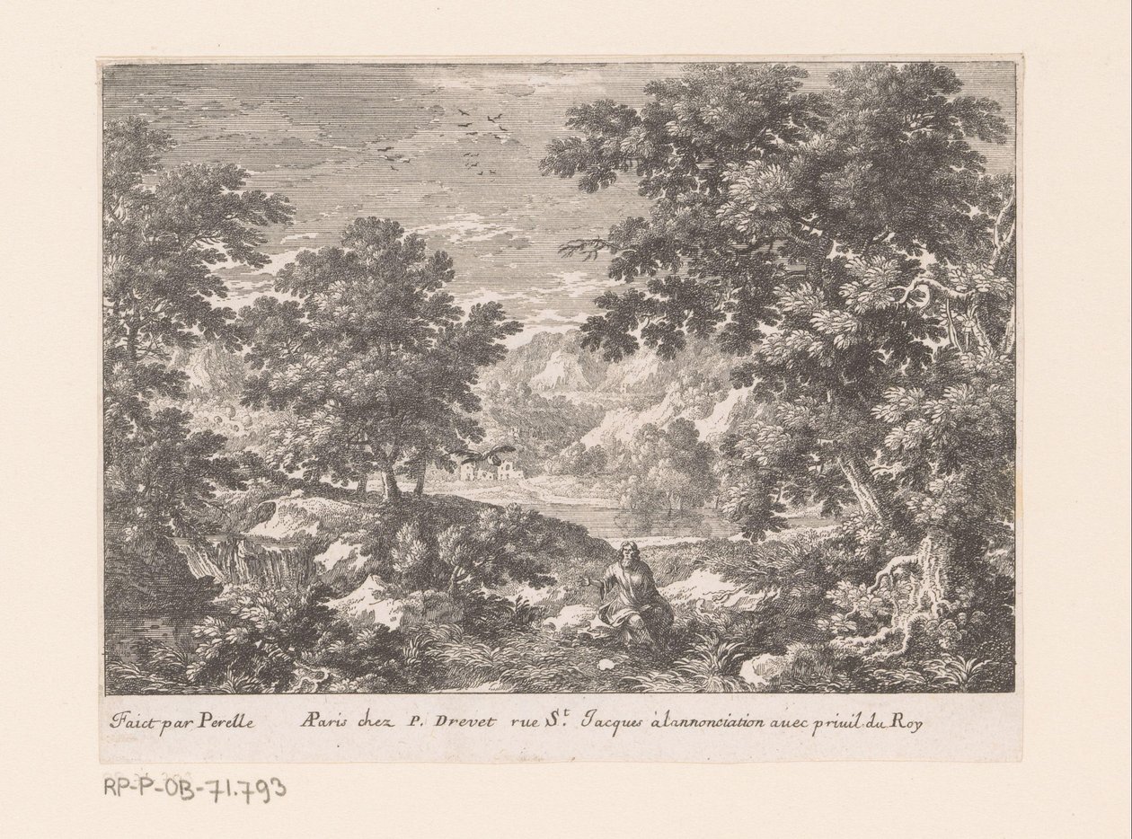 Elijah Fed by Ravens (series title: Landscapes with Biblical Scenes) by Gabriel Perelle