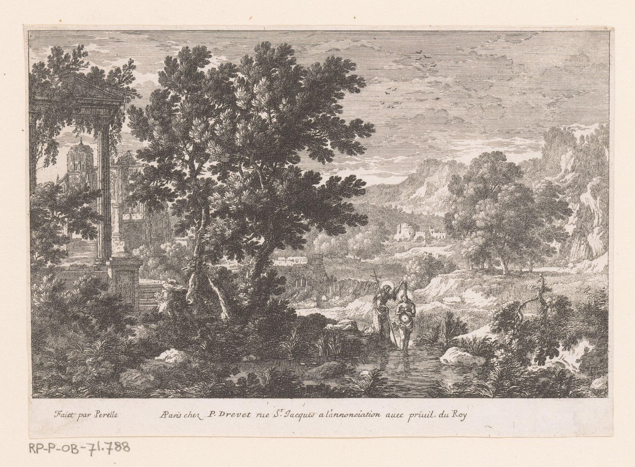 Landscape with the Baptism of Christ by Gabriel Perelle