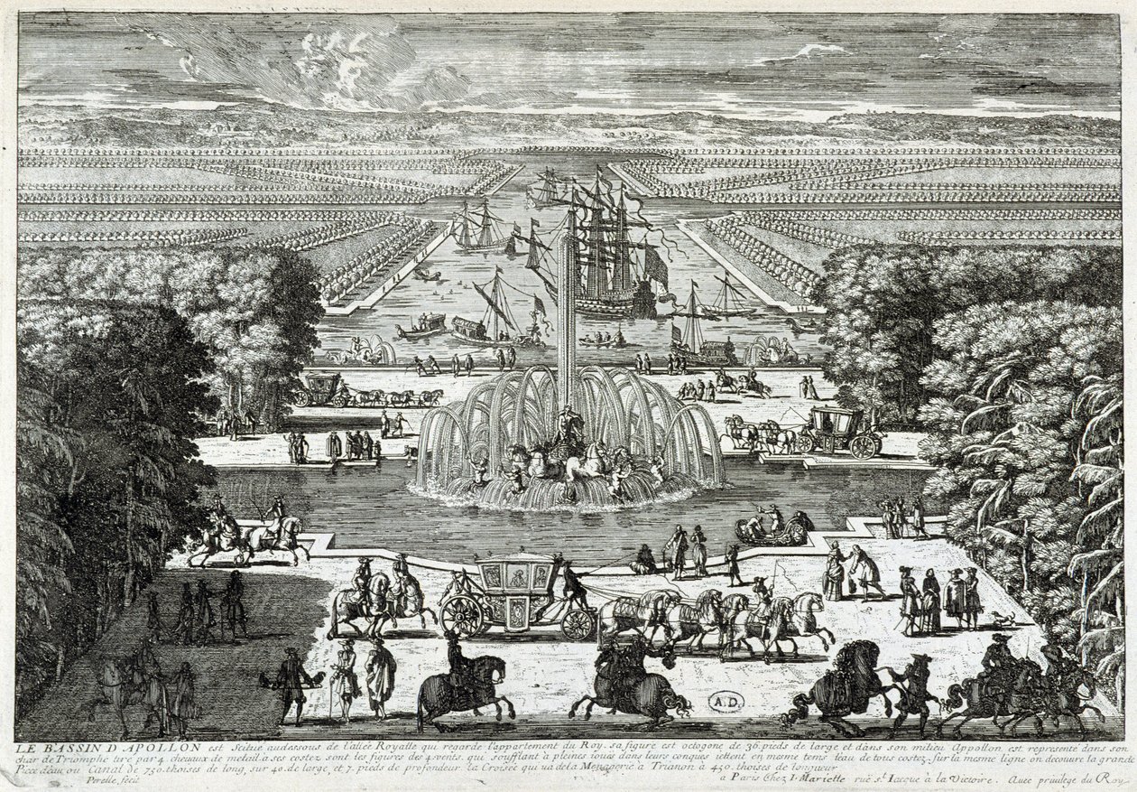 The Apollo basin in the gardens of the castle of Versailles - by Perelle, late 17th century by Gabriel Perelle
